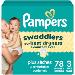 Pampers Couches Swaddlers, taille 3, 78 couches 78 ea, 0,44 $/1ch