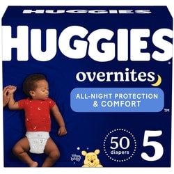 Huggies Overnites Nighttime Baby Diapers, Size 5 (27+ lbs), 50 Ct 50 ea, $0.56/1ea