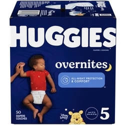 Huggies Couches pour bébé Overnites pour la nuit, taille 5,50 unités 50 ea, 0,66 $/1ch