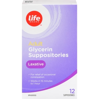 Life Brand Glycerin Suppositories for Adults 24 ea, $0.19/1ea