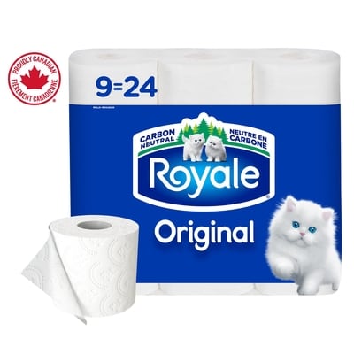 Royale Original Toilet Paper, 9 Equal 24 Rolls, 327 Sheets per roll 327 ea, $0.04/1ea