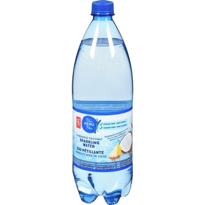 PC Menu Bleu Eau pétillante à l'ananas et à la noix de coco 1 l, 0,10 $/100ml