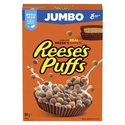 Reese's Puffs Breakfast Cereal, Peanut Butter Chocolate, Jumbo Size