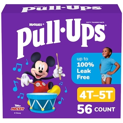 Huggies Pull-Ups Boys' Potty Training Pants, 4T-5T (38-50 lbs), 56 Count 56 ea, $0.59/1ea