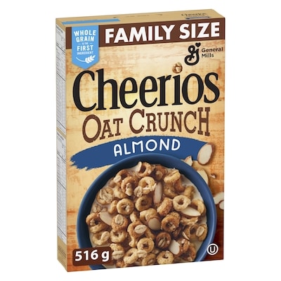 General Mills Cheerios Oat Crunch, Almond, Family Size  515 g, $1.75/100g