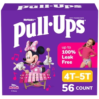 Huggies Pull-Ups Girls' Potty Training Pants, 4T-5T (38-50 lbs), 56 Count 56 ea, $0.52/1ea
