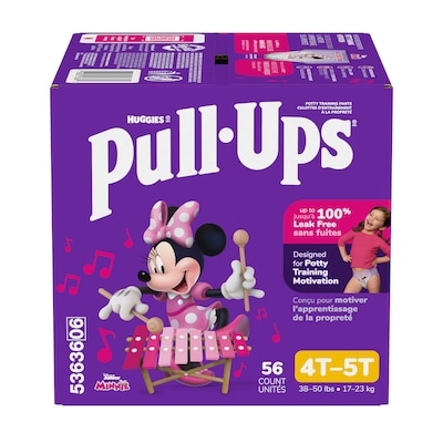 Huggies Sous-vêtements d’entraînement pour filles, 4T-5T (38 à 50 livres), 56 sous-vêtements 56 ea, 0,64 $/1ch