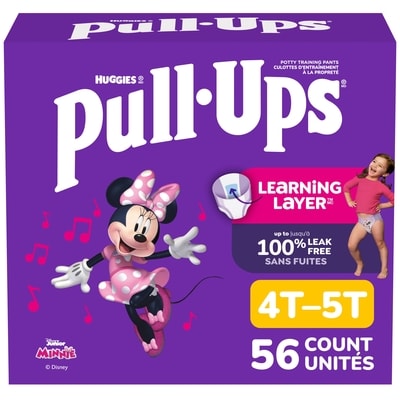 Huggies Sous-vêtements d’entraînement pour filles, 4T-5T (38 à 50 lb) 56 sous-vêtements 56 ea, 0,64 $/1ch