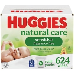Huggies Baby Wipes, Natural Care Sensitive, UNSCENTED, 3 Refill Packs, 624 Wipes 624 ea, $0.04/1ea