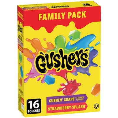 Betty Crocker Fruit Gushers Fruit Flavoured Snacks, Variety Pack, Family Pack 368 g, $2.31/100g