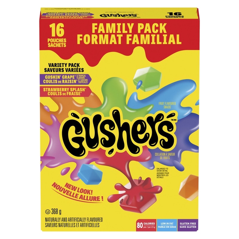 Fruit Gushers Fruit Flavoured Snacks, Variety Pack, Family Pack