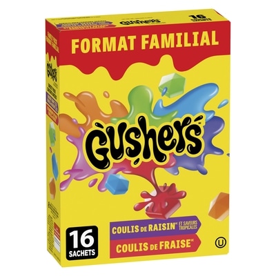 Betty Crocker Gushers Fruit aux Fruits, Saveur Variées, Sans Gluten, Forfait famille 368 g, 2,04 $/100g