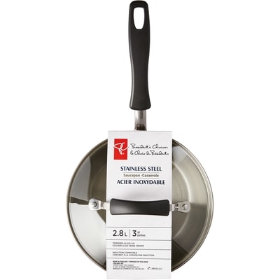 le Choix du Président Casserole en acier inoxydable avec couvercle en verre trempé 1 ea, 33,00 $/1ch