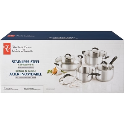le Choix du Président President's Choice Batterie de cuisine en acier inoxydable de 8 pièces 1 ea, 145,00 $/1ch