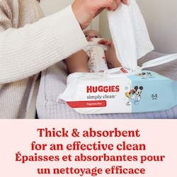 Huggies Simply Clean Unscented Baby Wipes, 11 Flip-Top Packs (704