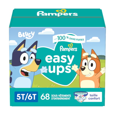 Pampers Sous-vêtements d’entraînement Easy Ups, taille 7 5T-6T, garçons, 68 unités 68 ea, 0,68 $/1ch