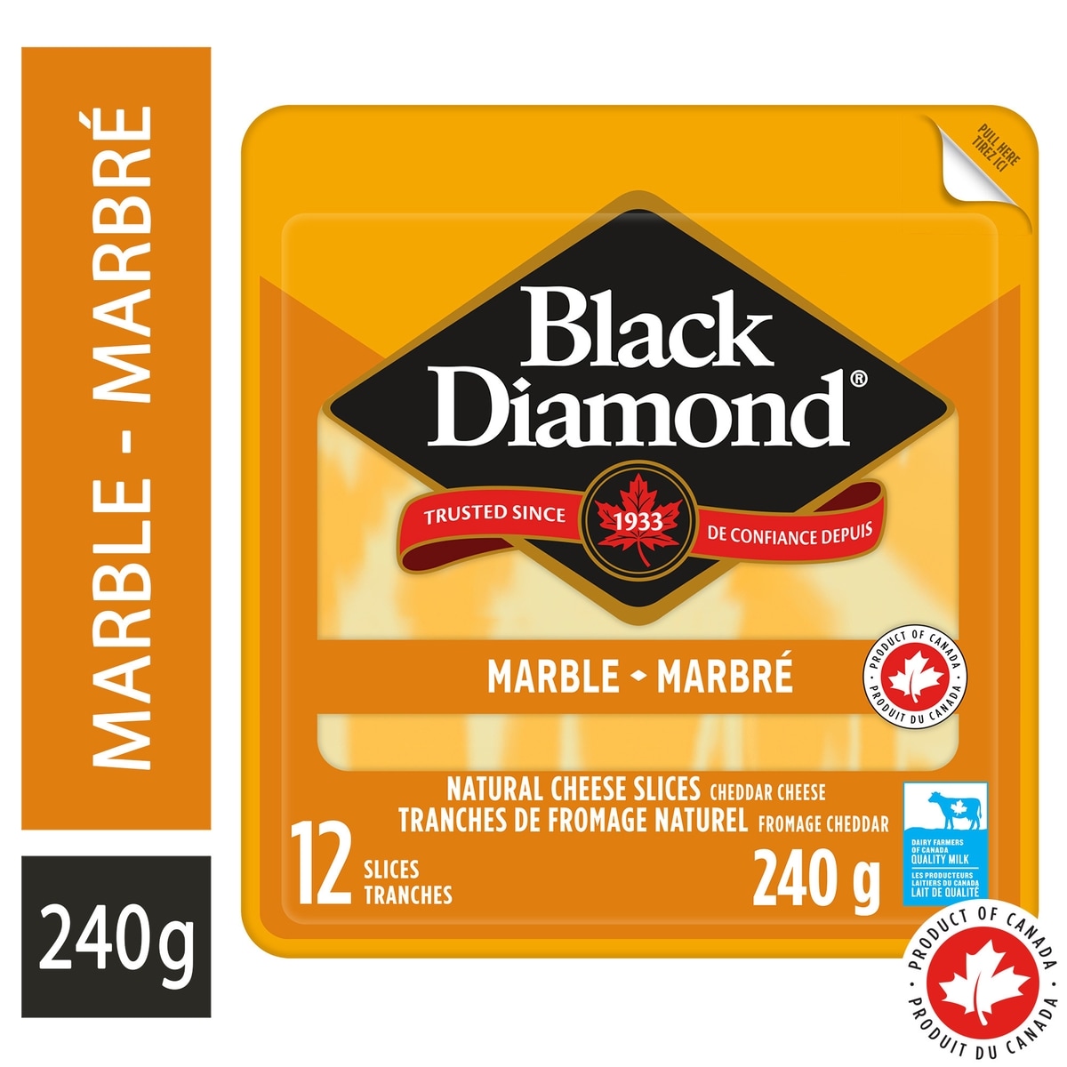 Black Diamond Marble Cheddar Natural Cheese Slices