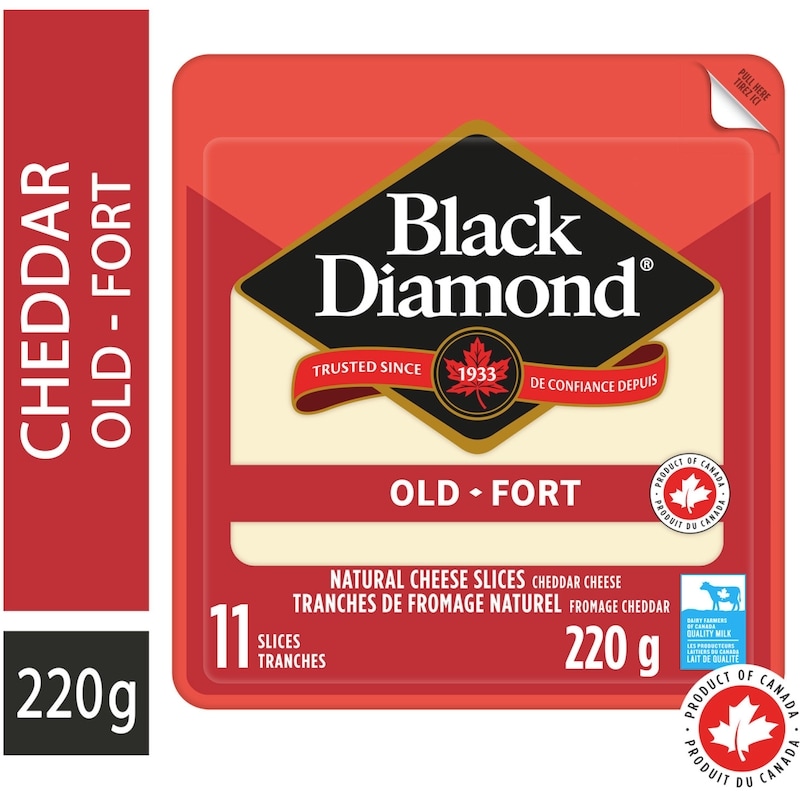 Black Diamond Old Cheddar Cheese Slices, 11 units - 220 g | Loblaws