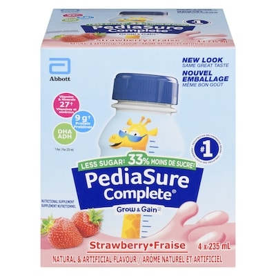 PediaSure Fraise Supplément Nutritionnel 4x235.0 ml, 1,12 $/100ml