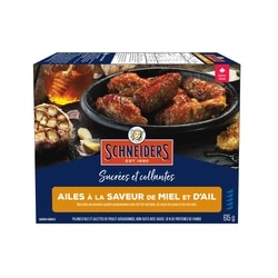 Schneiders Ailes de poulet à la saveur de miel et dail sucrées et collantes 615 g, 2,44 $/100g
