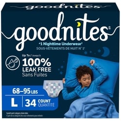 Goodnites Boys Nighttime Bedwetting Underwear, L (68-95 lbs), 34 Ct 34 ea, $0.94/1ea