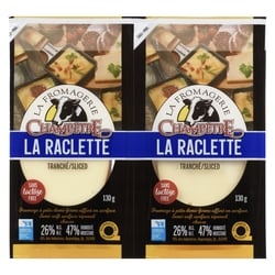 La Fromagerie Champêtre Fromage À Pâte Demi-Ferme Affiné En Surface Raclette Tranchée Duo 26% M.G. 260 g, 5,38 $/100g