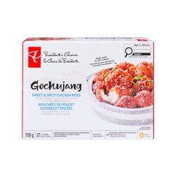 le Choix du Président Bouchées de poulet sucrées et épicées au gochujang 700 g, 2,29 $/100g