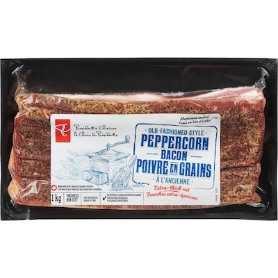 le Choix du Président Bacon au poivre en grains à l'ancienne 1 kg, 1,90 $/100g