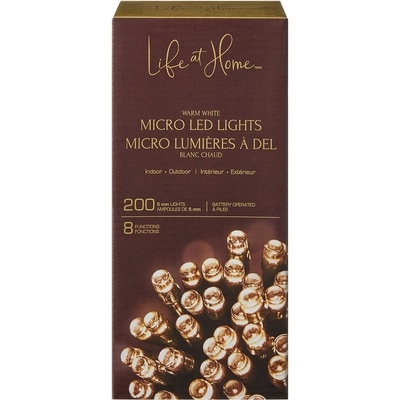 Life at Home Jeu de 200 micro lumières à DEL – blanc chaud 1 ea, 24,00 $/1ch