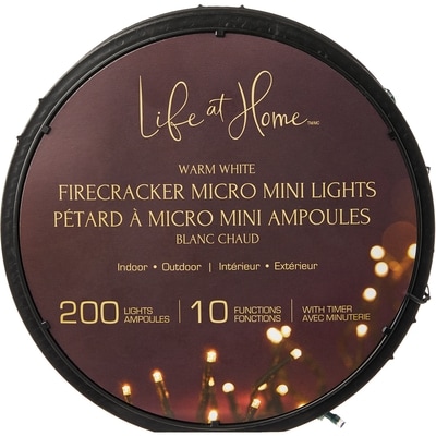 Life at Home Jeu de 200 micro mini ampoules style pétard – blanc chaud 1 ea, 34,00 $/1ch