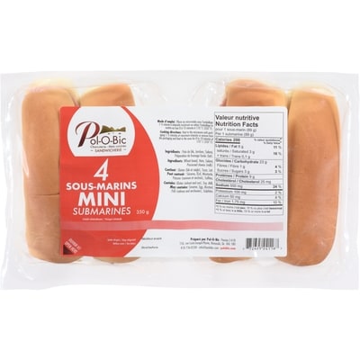 null Sous-Marins Mini  350 g, 2,00 $/100g