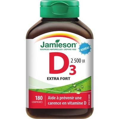 Jamieson Vitamine D3 2500 UI 180 ea, 0,04 $/1ch