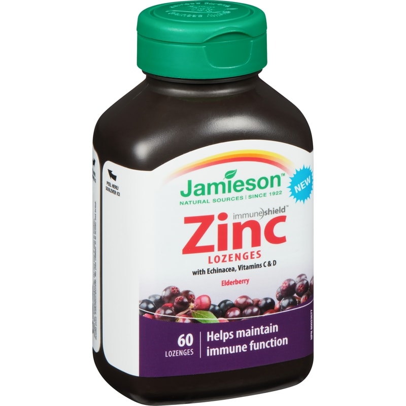 Zinc Lozenges with Echinacea, Vitamins C & D, Elderberry