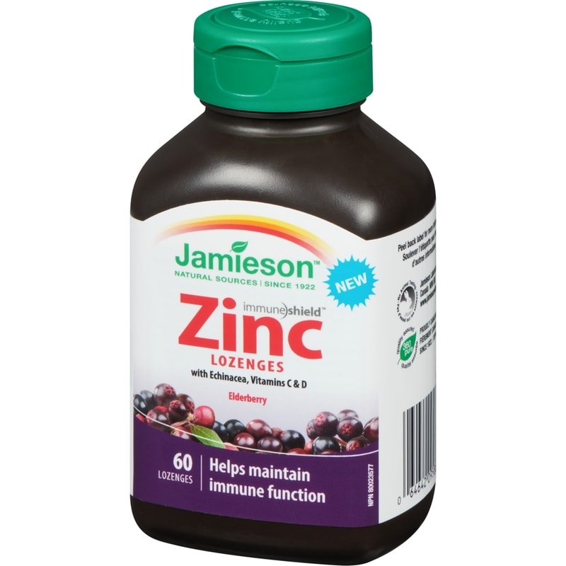 Zinc Lozenges with Echinacea, Vitamins C & D, Elderberry