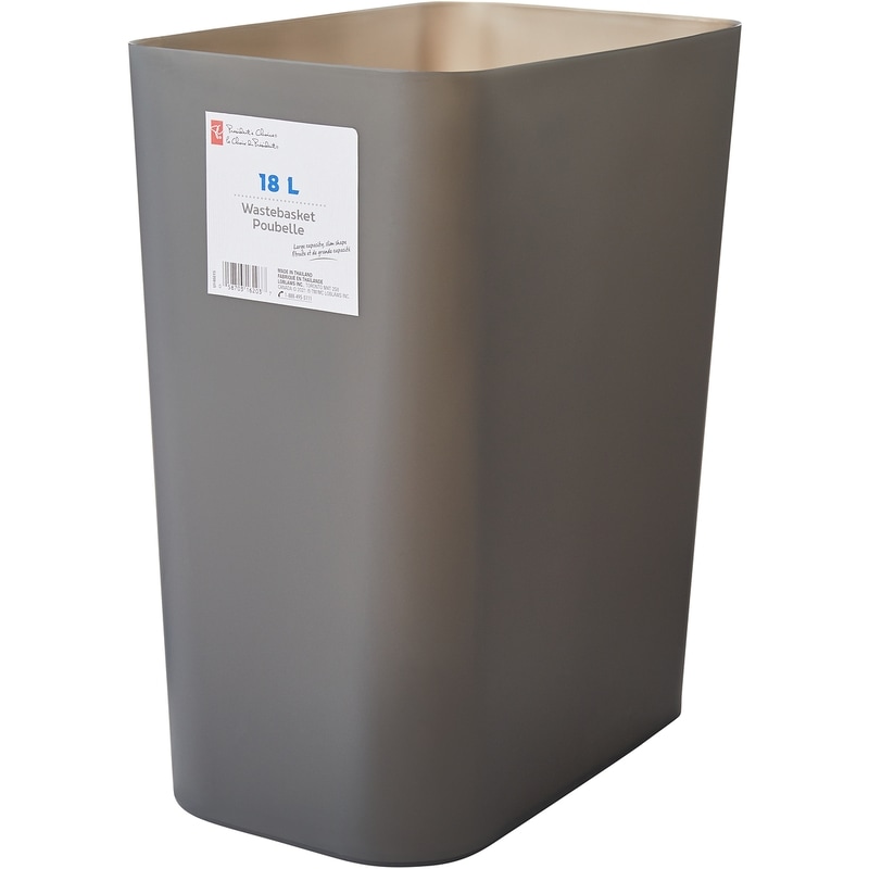 18L Wastebasket Gray