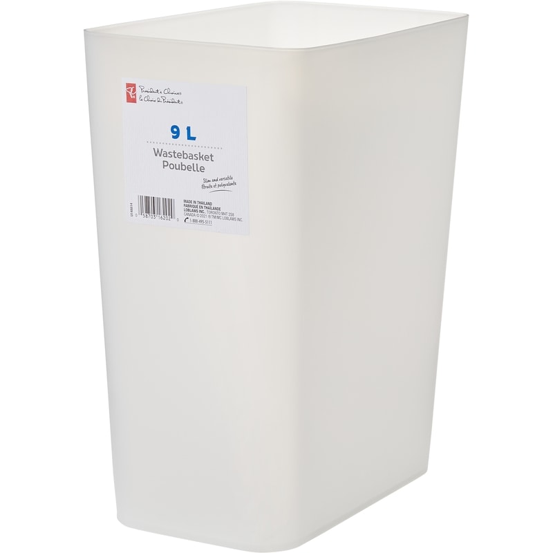 9L Wastebasket White