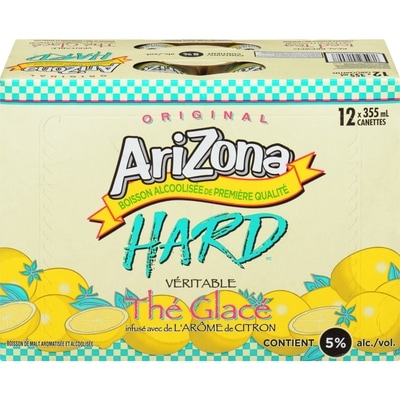 Arizona Hard boisson de malt aromatisée et alcoolisée thé glacé infusé avec de l'arôme de citron (Pièce d’identité requise au moment du ramassage) 12x355.0 ml, 0,56 $/100ml