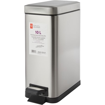 President's Choice 10L Stainless Steel Slim Step Bin 1 ea, $30.00/1ea