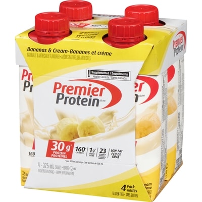 Boisson fouettée source de protéines bananes et crème