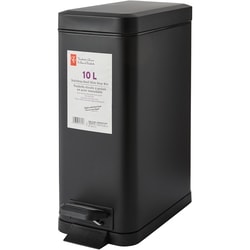10L Stainless Steel Slim Step Bin Black