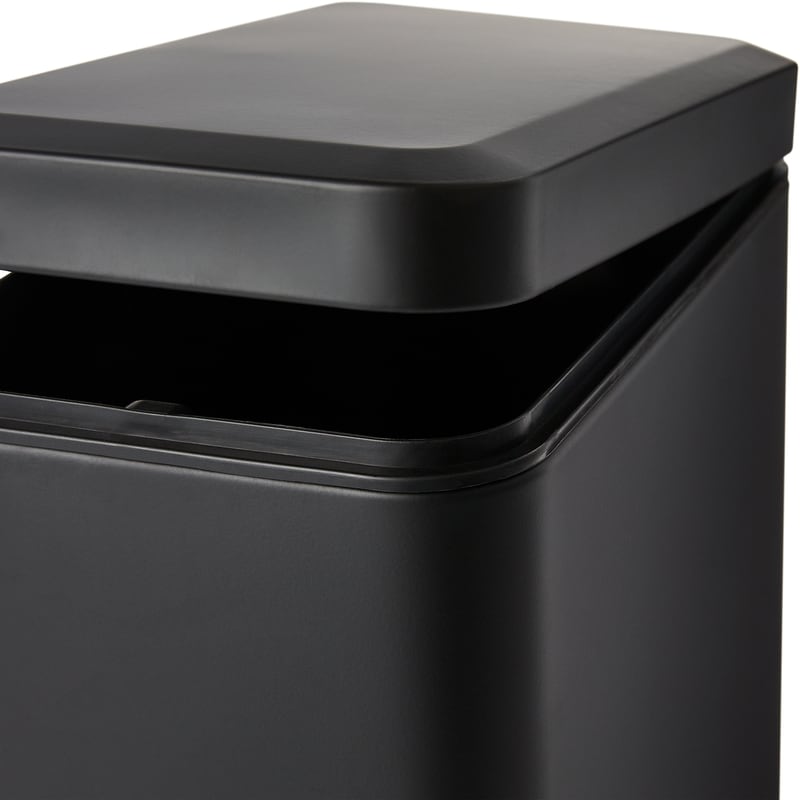 10L Stainless Steel Slim Step Bin Black
