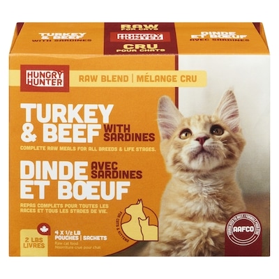 Hungry Hunter Raw Cat Food Turkey & Beef With Sardines 908 g, $1.65/100g