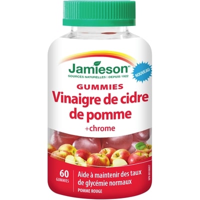 Jamieson Gummies de Vinaigre de Cidre de Pomme + Chrome 60 ea, 0,37 $/1ch