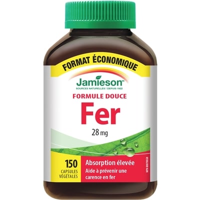 Jamieson Fer - Formule douce 28 mg Value 150 ea, 0,16 $/1ch