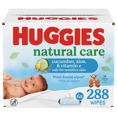 Huggies Baby Wipes, Natural Care Refreshing, SCENTED, 6 Flip Top Packs, 288 Wipes 288 ea, $0.06/1ea