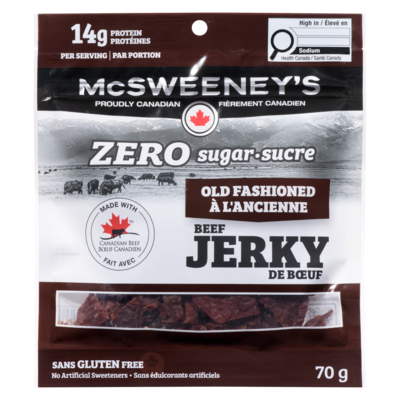 McSweeneys Beef Jerky Zero Sugar Old Fashioned 70 g, $10.71/100g