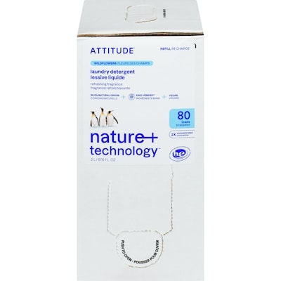 Attitude Nature + Technology Laundry Detergent Refill Wildflowers 80 Loads 2 L 2 l, $0.85/100ml
