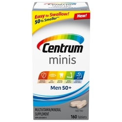 Minis Men 50+ Multivitamin And Multimineral Supplement, Mini Tablets, 160 Count