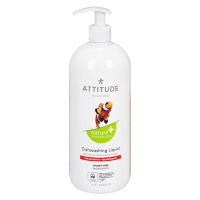 Attitude Nature + Technology Dishwashing Liquid Pink Grapefruit 1 l, $0.85/100ml