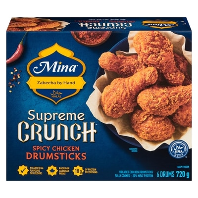 Mina Supreme Crunch Halal Spicy Chicken Drumsticks 720 g, $2.22/100g